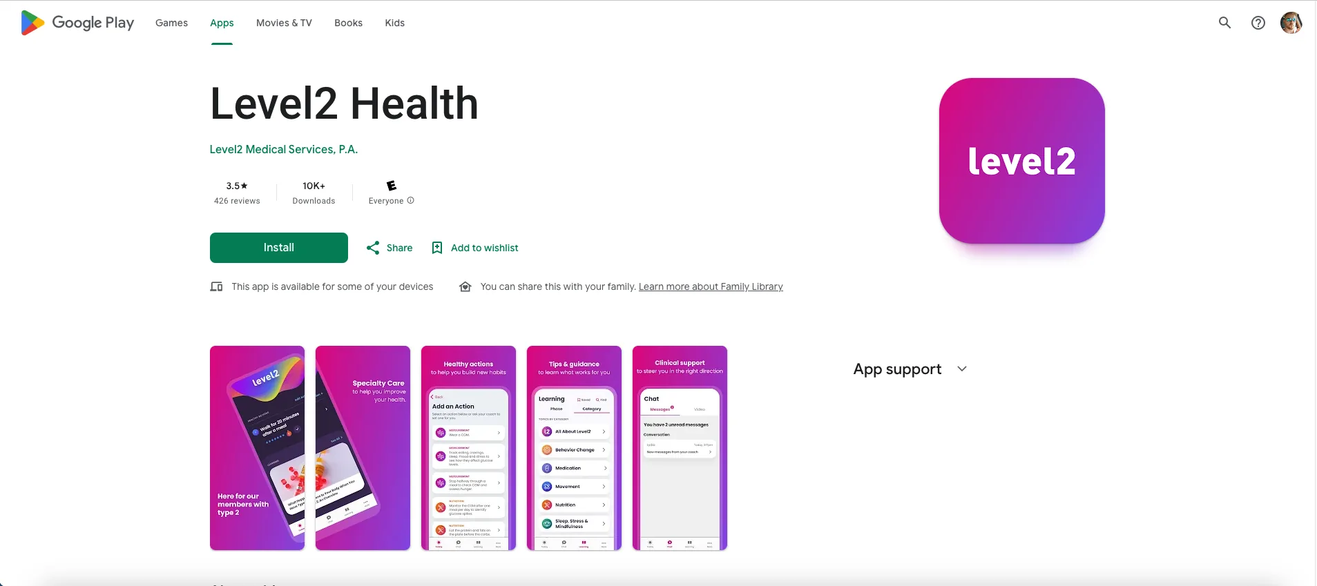 Level2 app member coaching screen